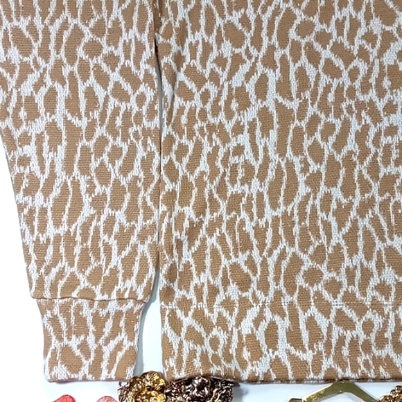 "LOFT" Animal Print XS Earthy Granola Girl Mock Neck Pullover Sweater - Picture 6 of 14